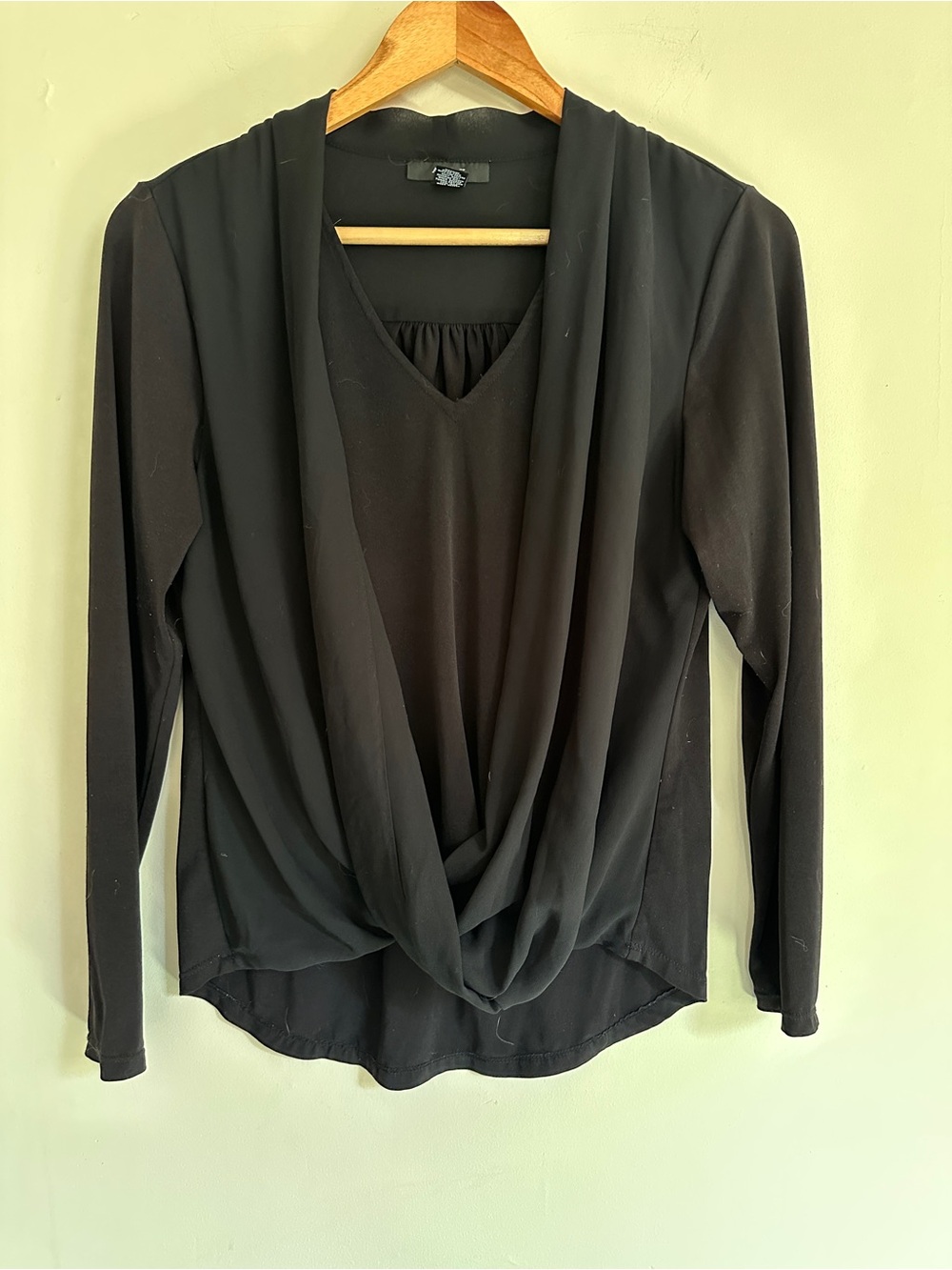 Alfani Draped V-Neck Long-Sleeve Top